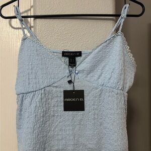 Arden B Sky Blue Textured Cami